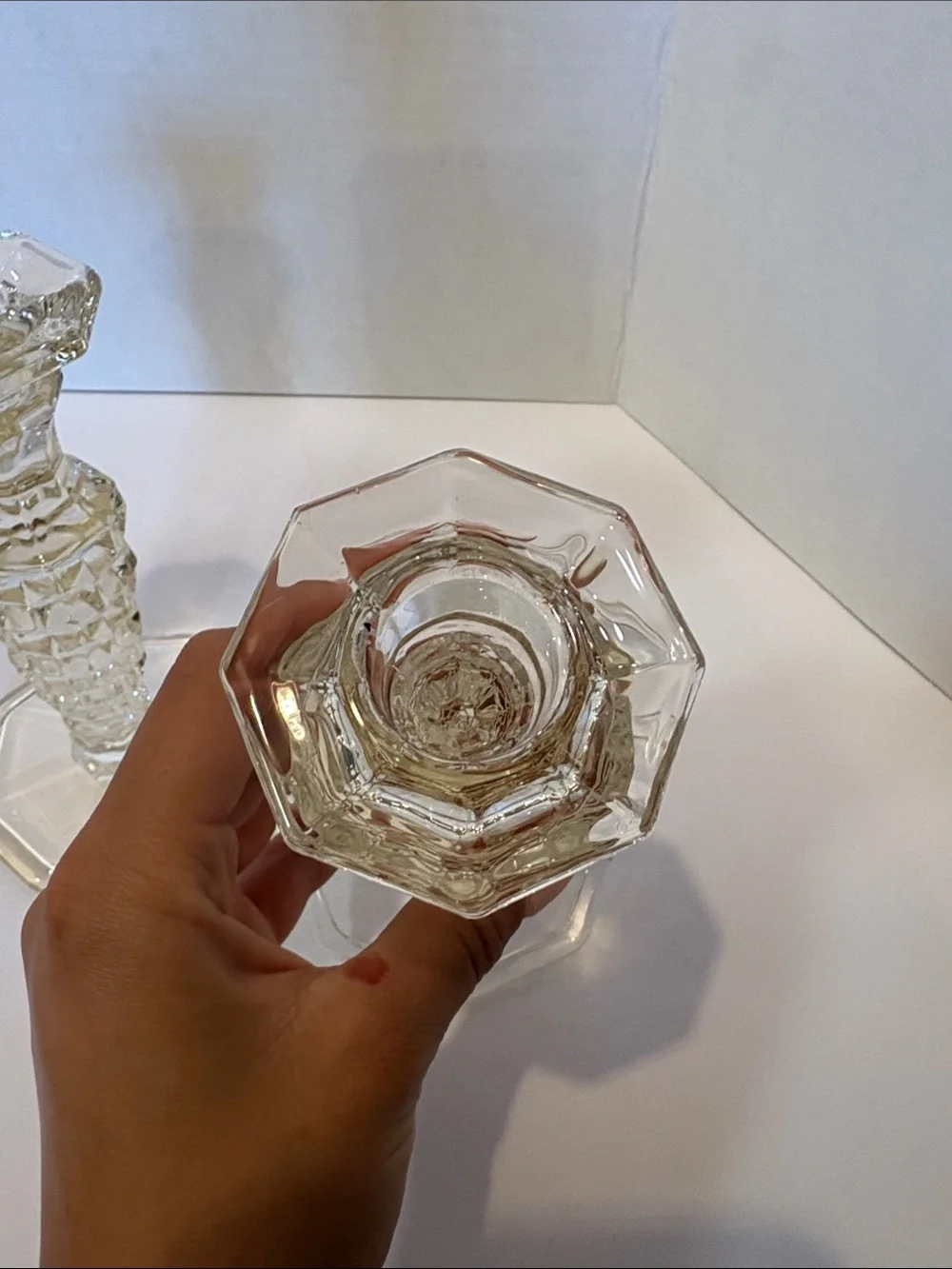 Vintage Fostoria American Clear Glass Candlesticks - Pair of 4